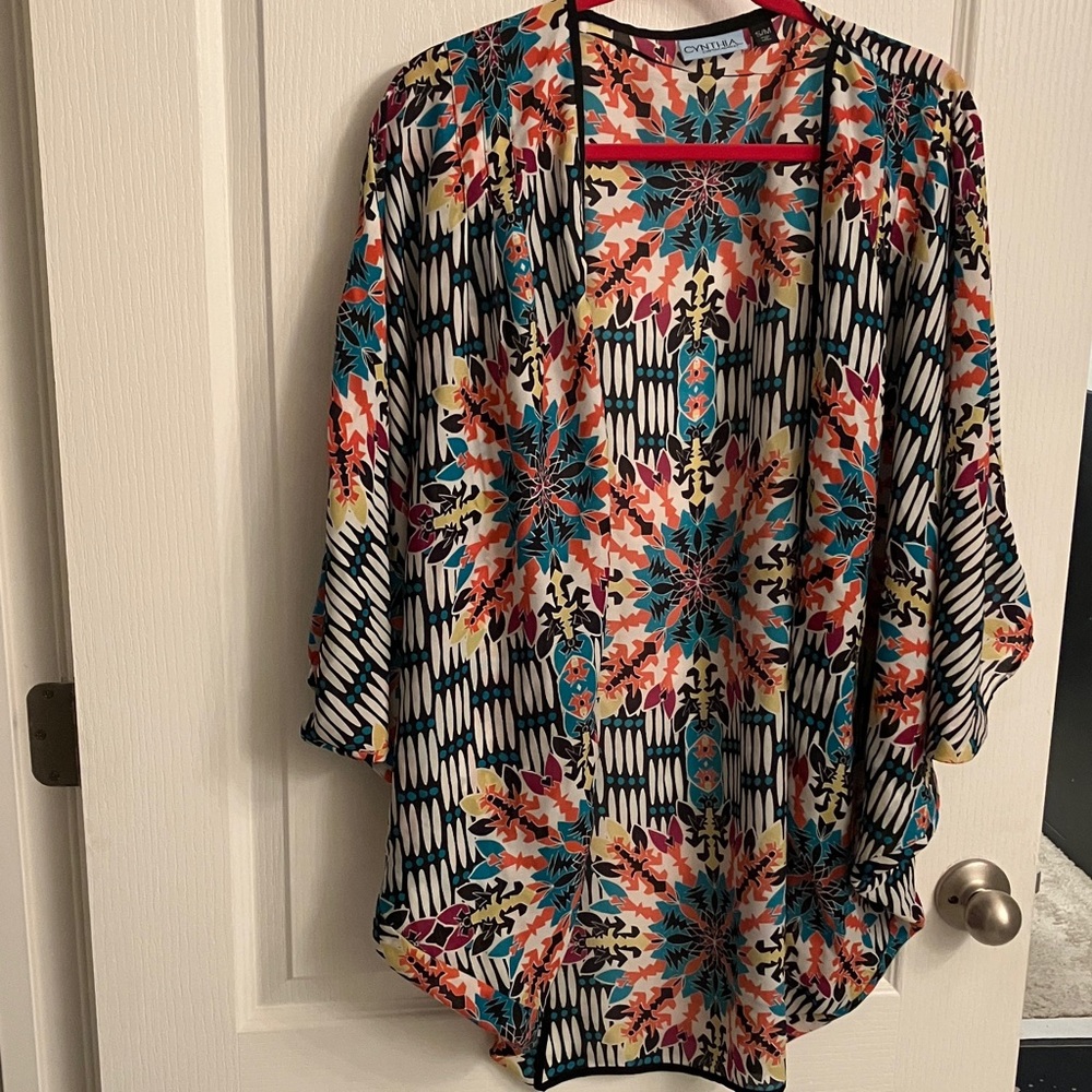 Cynthia Rowley Multicolor Geometric Kimono
